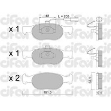 822-079-0 CIFAM Комплект тормозных колодок, дисковый тормоз