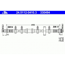 24.5112-0410.3 ATE Тормозной шланг