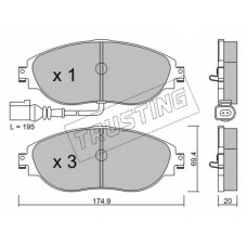 968.0 TRUSTING Комплект тормозных колодок, дисковый тормоз