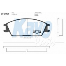 BP-3001 KAVO PARTS Комплект тормозных колодок, дисковый тормоз