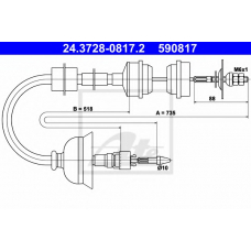 24.3728-0817.2 ATE Трос, управление сцеплением