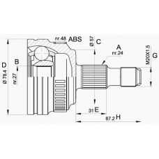 CVJ5443.10 OPEN PARTS Шарнирный комплект, приводной вал