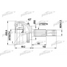 PCV9094 PATRON Шарнирный комплект, приводной вал