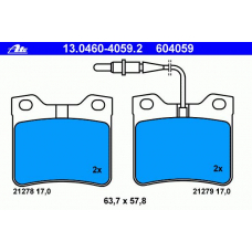 13.0460-4059.2 ATE Комплект тормозных колодок, дисковый тормоз
