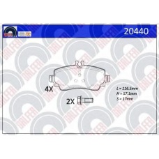 20440 GALFER Комплект тормозных колодок, дисковый тормоз