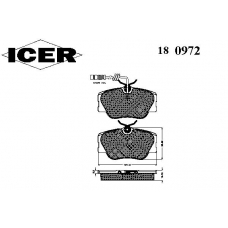 180972 ICER Комплект тормозных колодок, дисковый тормоз