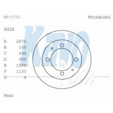 BR-5752 KAVO PARTS Тормозной диск