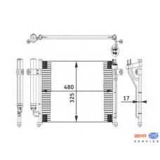 8FC 351 318-071 HELLA Конденсатор, кондиционер