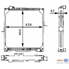 8MK 376 721-191 HELLA Радиатор, охлаждение двигателя