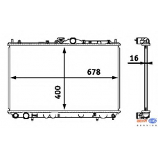 8MK 376 718-541 HELLA Радиатор, охлаждение двигателя