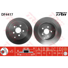 DF4417 TRW Тормозной диск
