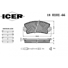 180101-066 ICER Комплект тормозных колодок, дисковый тормоз