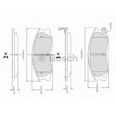 F 03B 150 304 BOSCH Комплект тормозных колодок, дисковый тормоз