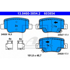 13.0460-3854.2 ATE Комплект тормозных колодок, дисковый тормоз