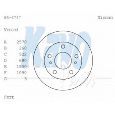 BR-6747 KAVO PARTS Тормозной диск