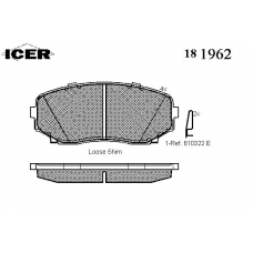 181962 ICER Комплект тормозных колодок, дисковый тормоз