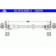 83.7213-0307.3 ATE Тормозной шланг