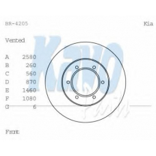 BR-4205 KAVO PARTS Тормозной диск