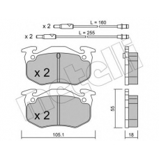 22-0036-0 METELLI Комплект тормозных колодок, дисковый тормоз