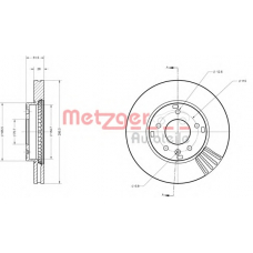 6110256 METZGER Тормозной диск