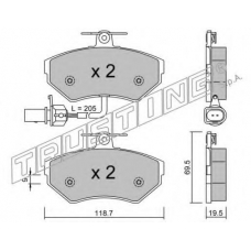 224.2 TRUSTING Комплект тормозных колодок, дисковый тормоз
