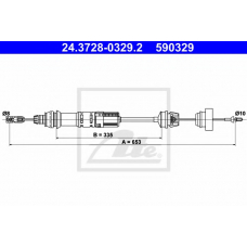 24.3728-0329.2 ATE Трос, управление сцеплением