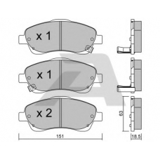 BPTO-1001 AISIN Комплект тормозных колодок, дисковый тормоз