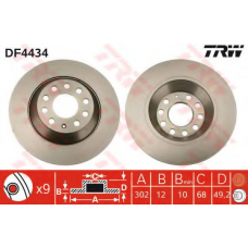 DF4434 TRW Тормозной диск