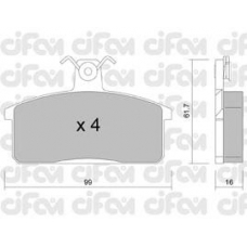 822-026-0 CIFAM Комплект тормозных колодок, дисковый тормоз