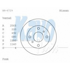 BR-6729 KAVO PARTS Тормозной диск