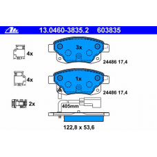 13.0460-3835.2 ATE Комплект тормозных колодок, дисковый тормоз