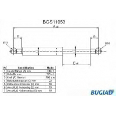 BGS11053 BUGIAD Газовая пружина, крышка багажник