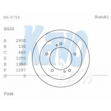 BR-8706 KAVO PARTS Тормозной диск