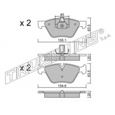 573.3 TRUSTING Комплект тормозных колодок, дисковый тормоз