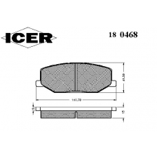 180468 ICER Комплект тормозных колодок, дисковый тормоз