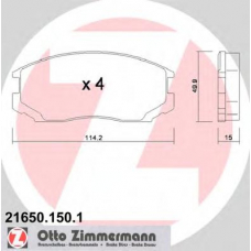 21650.150.1 ZIMMERMANN Комплект тормозных колодок, дисковый тормоз