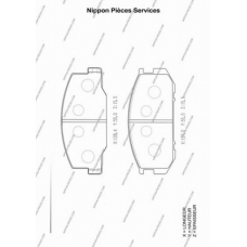 T360A31 NPS Комплект тормозных колодок, дисковый тормоз
