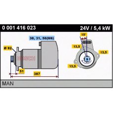 0 001 416 023 BOSCH Стартер