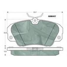 GDB957 TRW Комплект тормозных колодок, дисковый тормоз