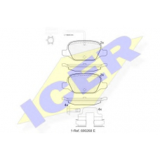 182038 ICER Комплект тормозных колодок, дисковый тормоз