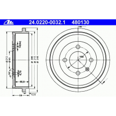24.0220-0032.1 ATE Тормозной барабан