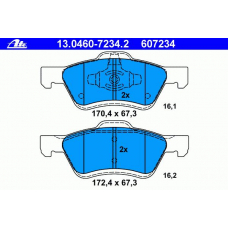 13.0460-7234.2 ATE Комплект тормозных колодок, дисковый тормоз