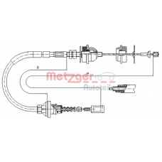 1172.4 METZGER Трос, управление сцеплением