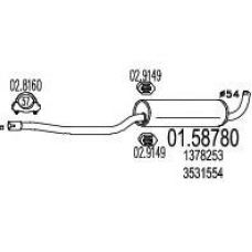 01.58780 MTS Средний глушитель выхлопных газов