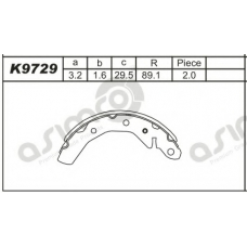 K9729 ASIMCO Комплект тормозных колодок