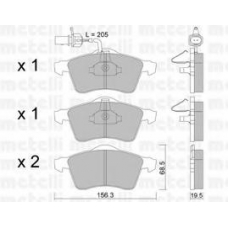 22-0263-1 METELLI Комплект тормозных колодок, дисковый тормоз