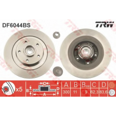 DF6044BS TRW Тормозной диск