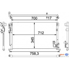 8FC 351 304-231 HELLA Конденсатор, кондиционер