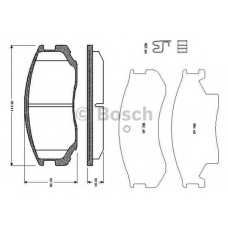 0 986 TB2 651 BOSCH Комплект тормозных колодок, дисковый тормоз