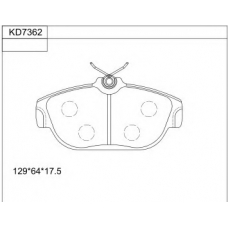 KD7362 ASIMCO Комплект тормозных колодок, дисковый тормоз